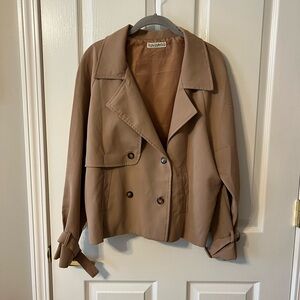 Cropped Cargo Trench Utility Jacket